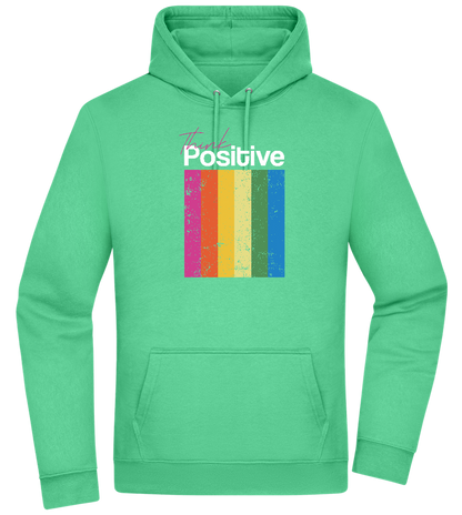 Think Positive Rainbow Design - Premium Essential Unisex Hoodie_SPRING GREEN_front