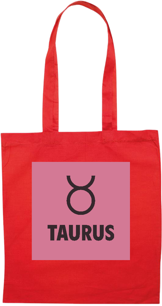 Zodiac Taurus Design - Premium colored cotton tote bag_RED_front