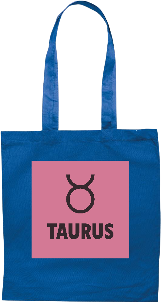 Zodiac Taurus Design - Premium colored cotton tote bag_ROYAL BLUE_front