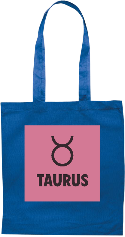 Zodiac Taurus Design - Premium colored cotton tote bag_ROYAL BLUE_front