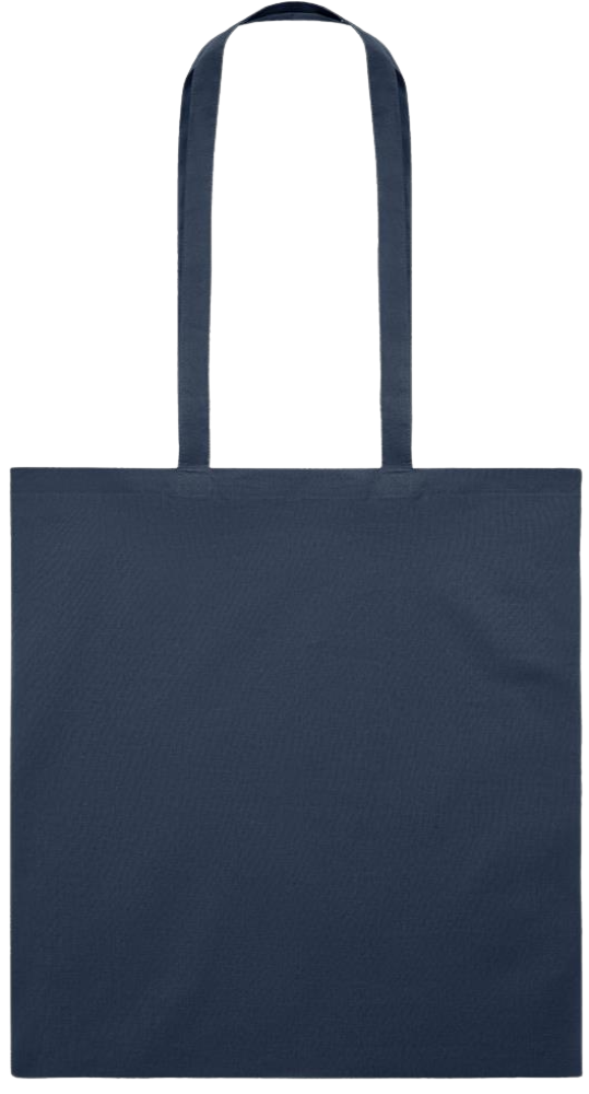 Zodiac Taurus Design - Premium colored cotton tote bag_FRENCH NAVY_back