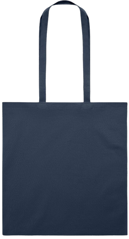 Zodiac Taurus Design - Premium colored cotton tote bag_FRENCH NAVY_back