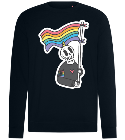 Rainbow Flag Skull Design - Comfort unisex sweater_BLACK_front