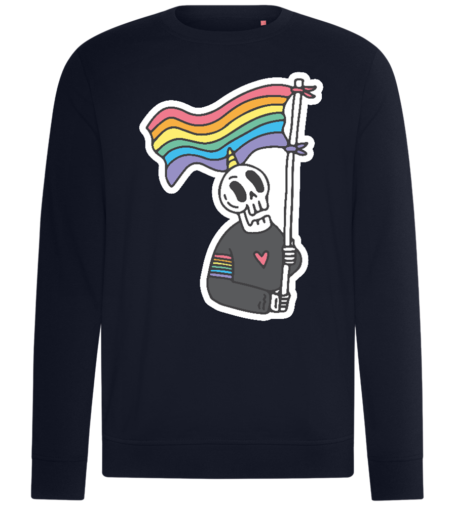 Rainbow Flag Skull Design - Comfort unisex sweater_FRENCH NAVY_front