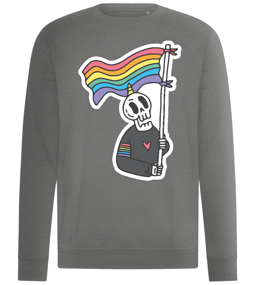 Rainbow Flag Skull Design - Comfort unisex sweater_ORION GREY II_front