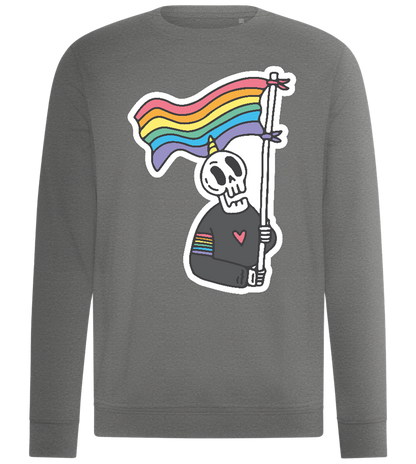 Rainbow Flag Skull Design - Comfort unisex sweater_ORION GREY II_front