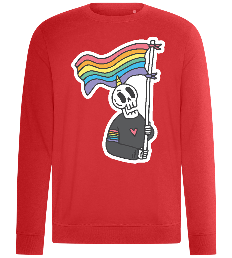 Rainbow Flag Skull Design - Comfort unisex sweater_RED_front