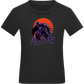 Retro Panther Design - Comfort kids fitted t-shirt_DEEP BLACK_front