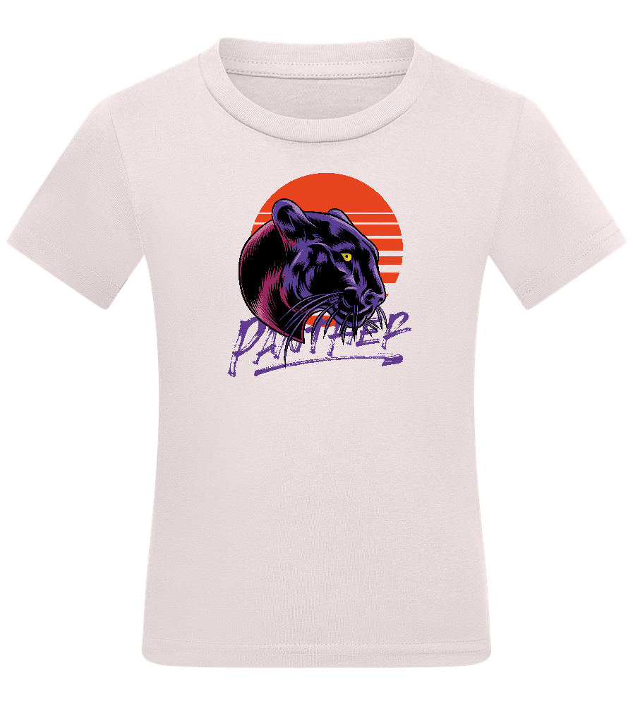 Retro Panther Design - Comfort kids fitted t-shirt_LIGHT PINK_front