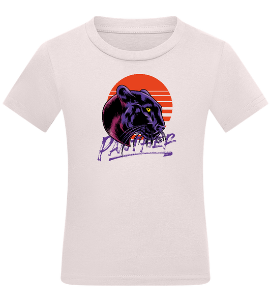 Retro Panther Design - Comfort kids fitted t-shirt_LIGHT PINK_front