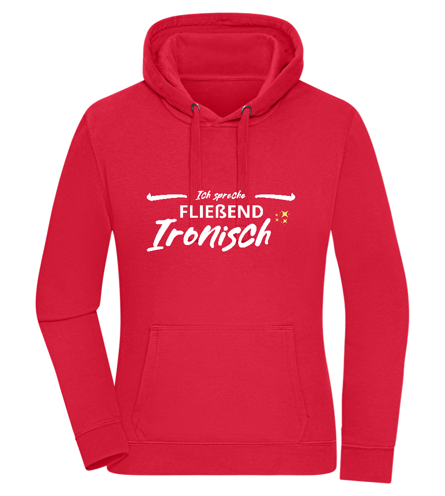 Fluently Ironic Design - Premium women's hoodie_RED_front