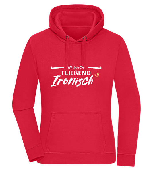 Fluently Ironic Design - Premium women's hoodie_RED_front