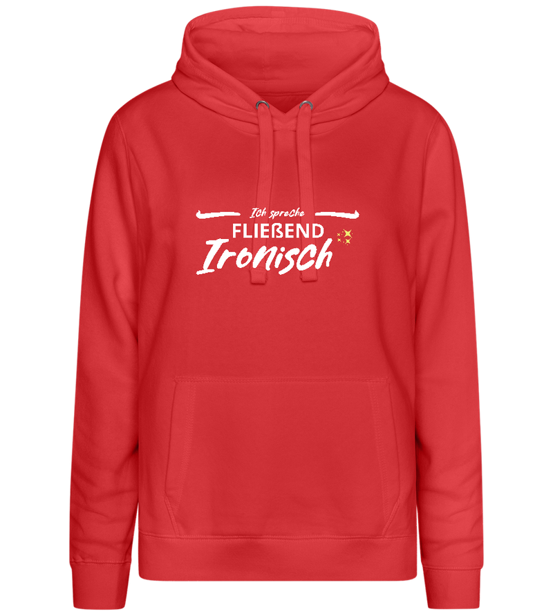 Fluently Ironic Design - Premium women's hoodie_RED_front