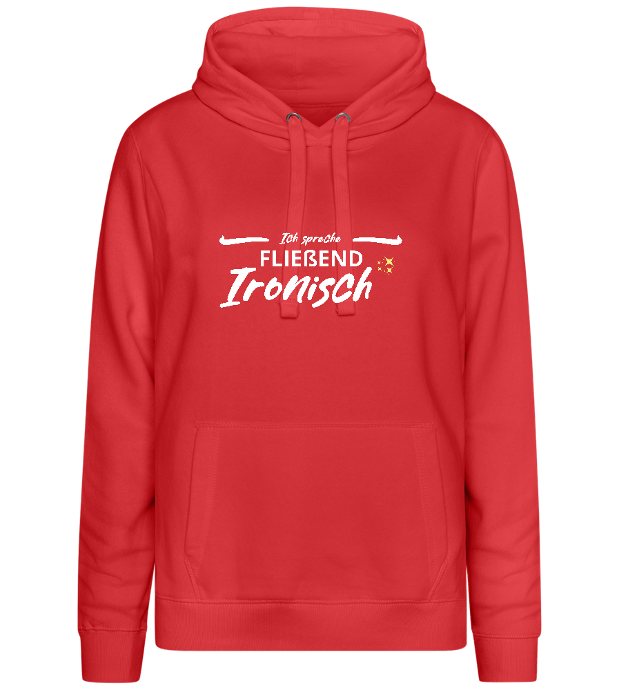 Fluently Ironic Design - Premium women's hoodie_RED_front