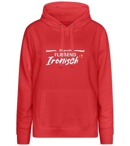 Fluently Ironic Design - Premium women's hoodie_RED_front