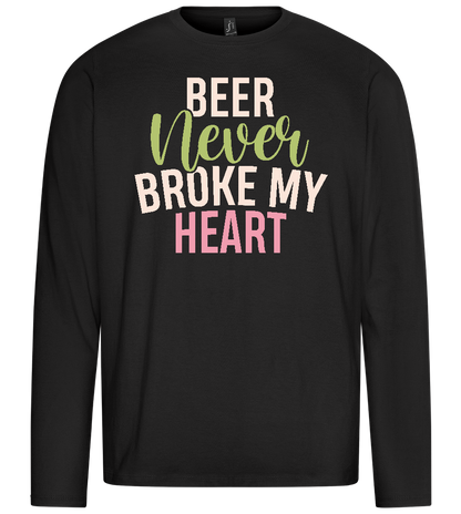 Never Broke My Heart Design - Premium men's long sleeve t-shirt_DEEP BLACK_front