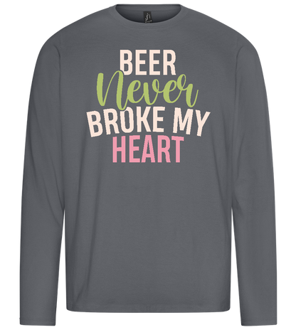 Never Broke My Heart Design - Premium men's long sleeve t-shirt_MOUSE GREY_front