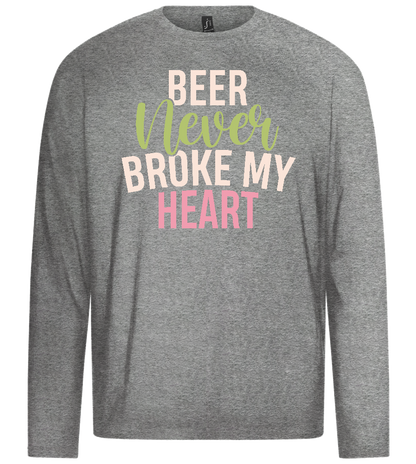 Never Broke My Heart Design - Premium men's long sleeve t-shirt_ORION GREY_front