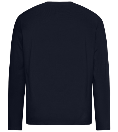 Never Broke My Heart Design - Premium men's long sleeve t-shirt_FRENCH NAVY_back