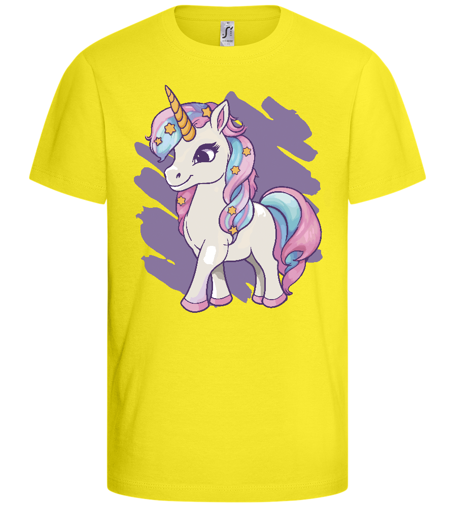 Magical Unicorn Design - Basic kids t-shirt_LEMON_front
