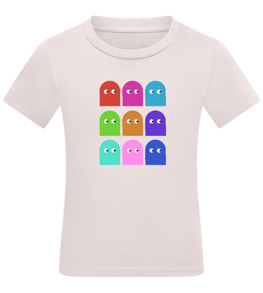 Classic Ghosts Design - Comfort kids fitted t-shirt_LIGHT PINK_front