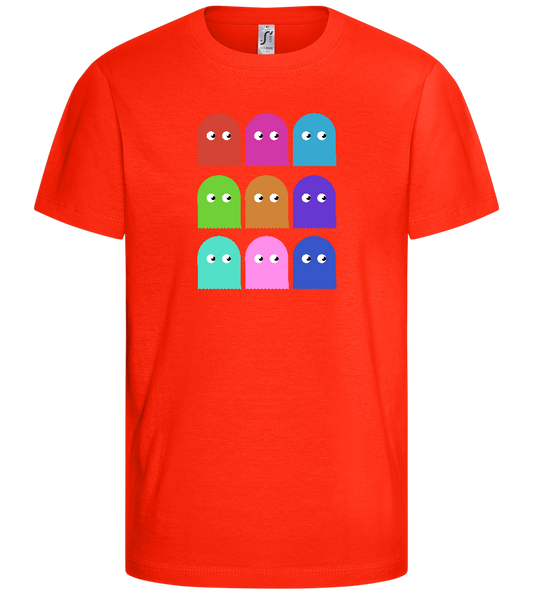 Classic Ghosts Design - Comfort kids fitted t-shirt_RED_front