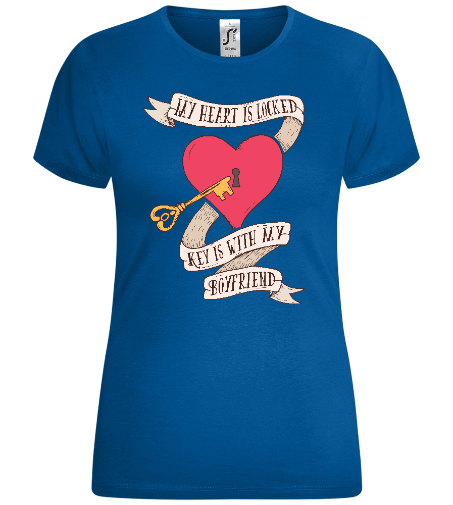 Heart is Locked Design - Comfort women's t-shirt_ROYAL_front