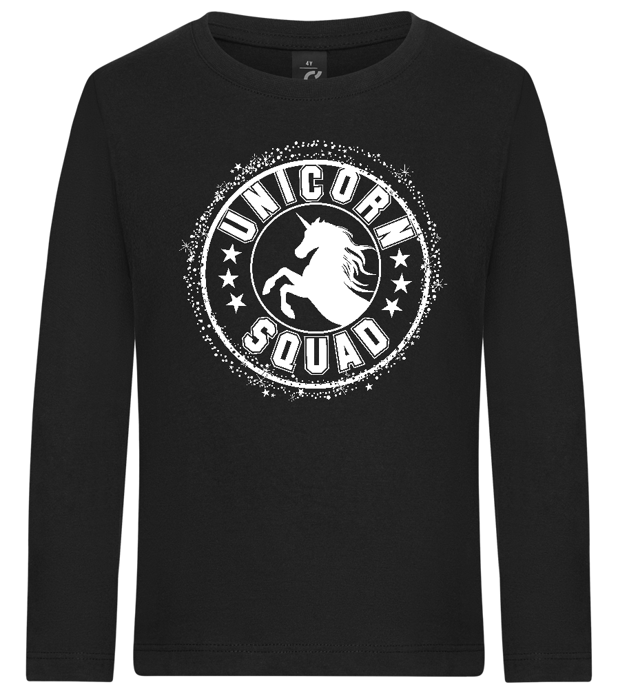 Unicorn Squad Logo Design - Premium kids long sleeve t-shirt_DEEP BLACK_front