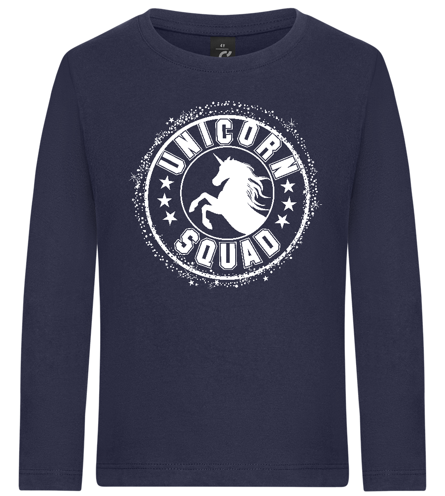 Unicorn Squad Logo Design - Premium kids long sleeve t-shirt_FRENCH NAVY_front