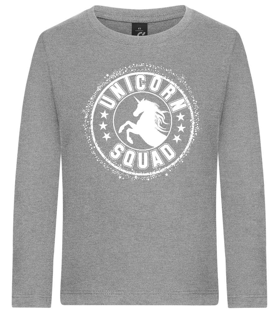 Unicorn Squad Logo Design - Premium kids long sleeve t-shirt_ORION GREY_front