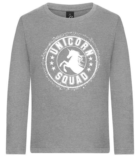 Unicorn Squad Logo Design - Premium kids long sleeve t-shirt_ORION GREY_front
