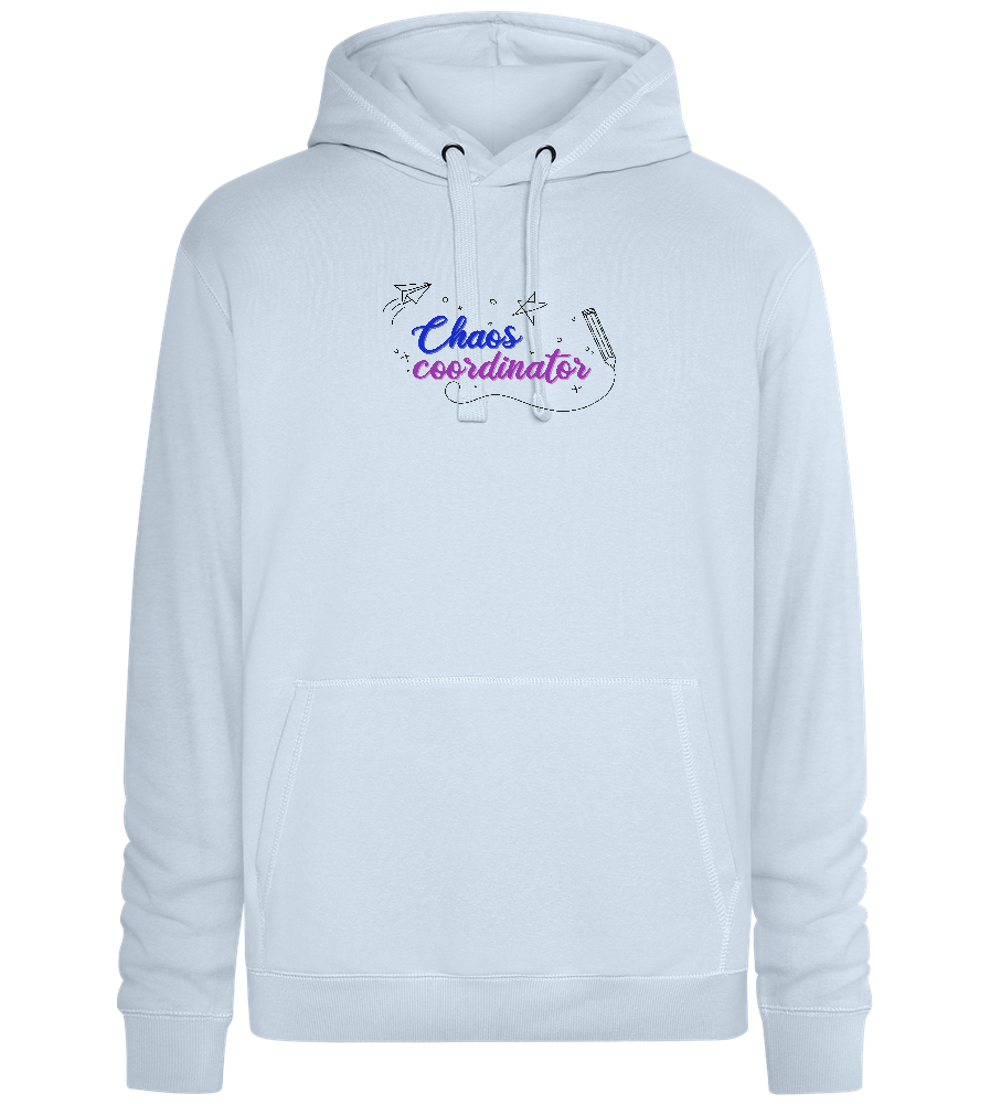 Chaos Coordinator Doodles Design - Premium unisex hoodie_CREAMY BLUE_front