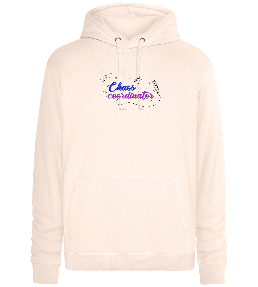 Chaos Coordinator Doodles Design - Premium unisex hoodie_LIGHT PEACH ROSE_front