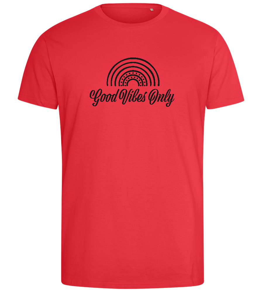 Good Vibes Only Rainbow Design - Comfort men's fitted t-shirt_BRIGHT RED_front