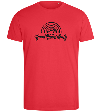 Good Vibes Only Rainbow Design - Comfort men's fitted t-shirt_BRIGHT RED_front