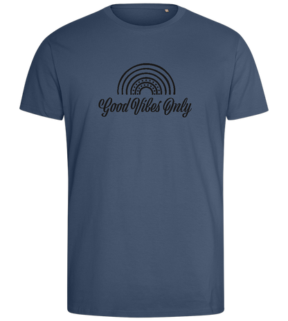 Good Vibes Only Rainbow Design - Comfort men's fitted t-shirt_DENIM_front