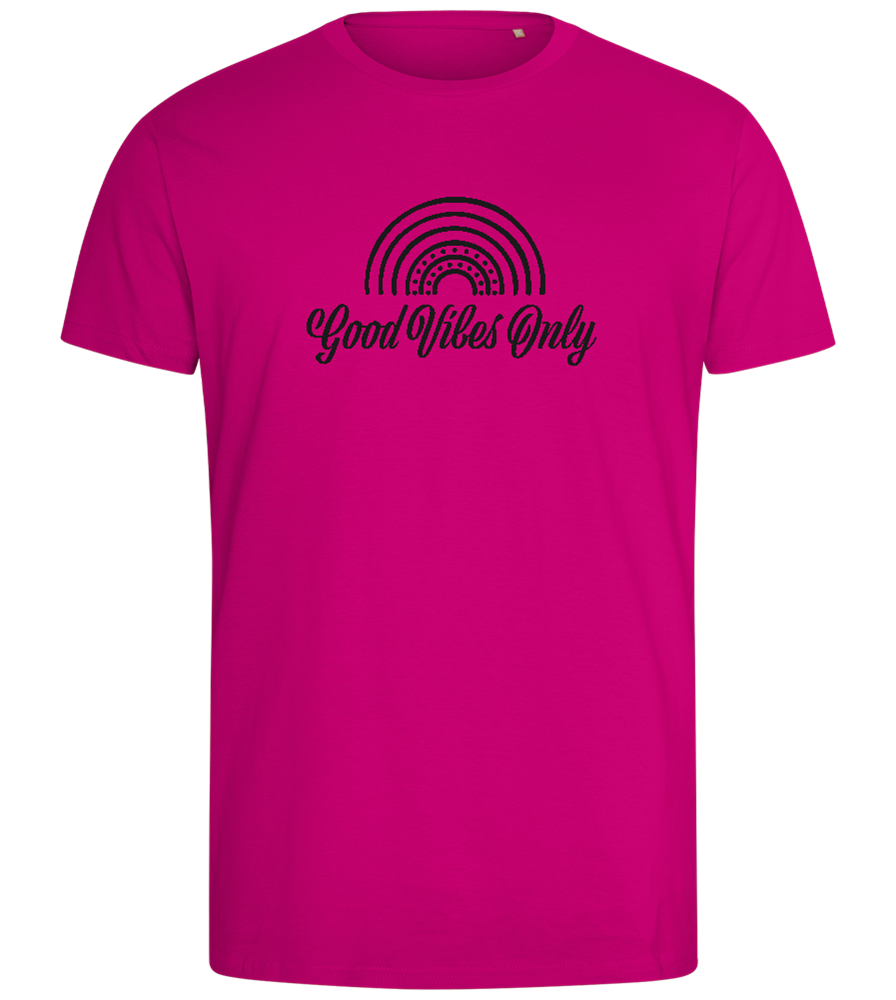 Good Vibes Only Rainbow Design - Comfort men's fitted t-shirt_FUCHSIA_front