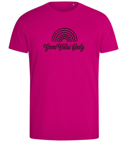 Good Vibes Only Rainbow Design - Comfort men's fitted t-shirt_FUCHSIA_front