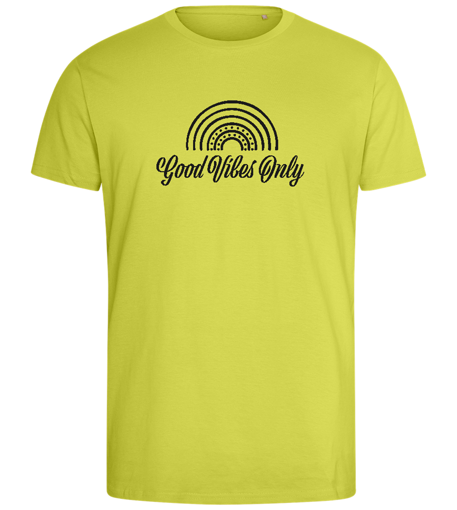 Good Vibes Only Rainbow Design - Comfort men's fitted t-shirt_GREEN APPLE_front