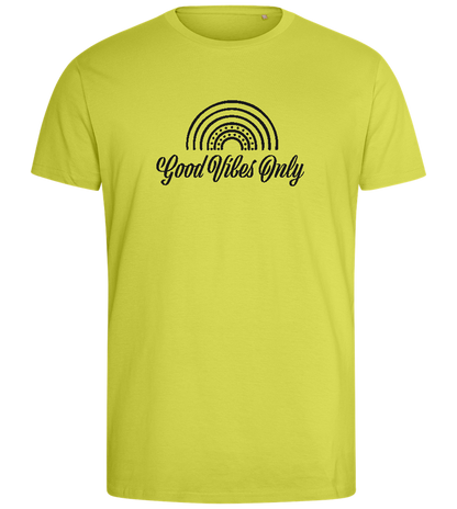 Good Vibes Only Rainbow Design - Comfort men's fitted t-shirt_GREEN APPLE_front