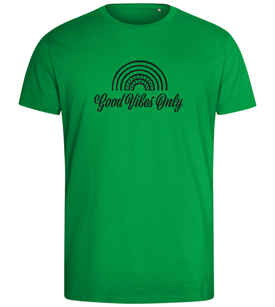 Good Vibes Only Rainbow Design - Comfort men's fitted t-shirt_MEADOW GREEN_front