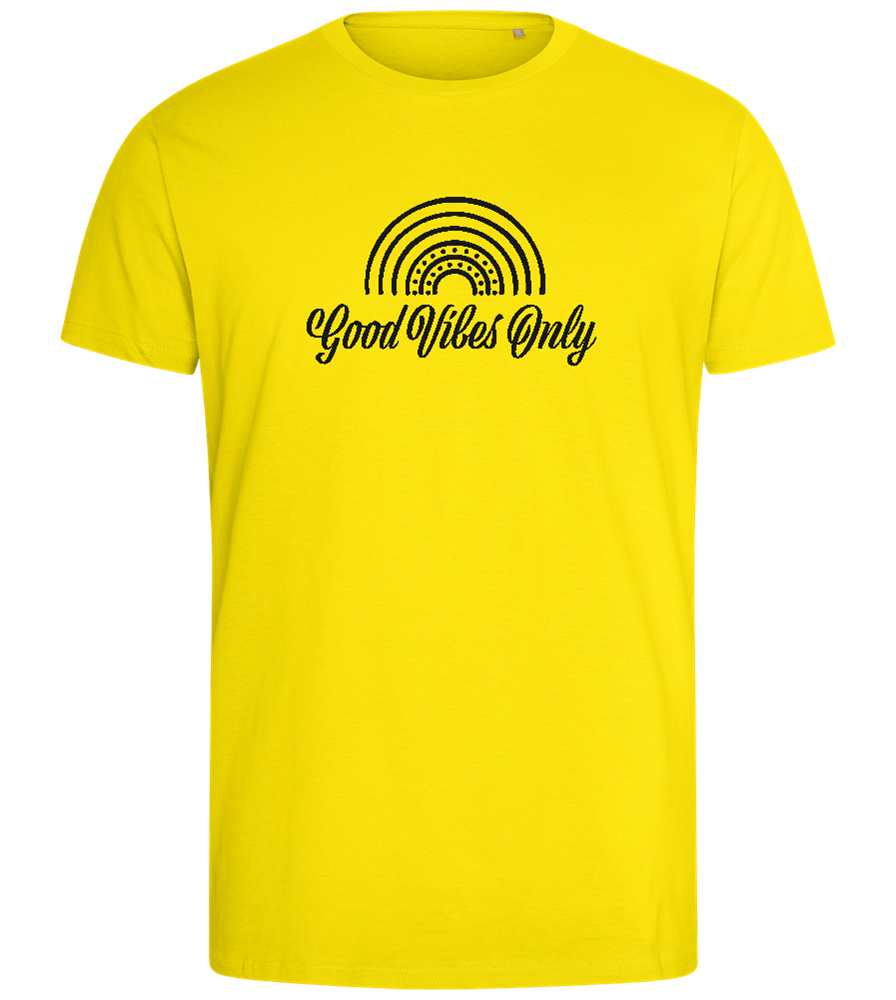 Good Vibes Only Rainbow Design - Comfort men's fitted t-shirt_YELLOW_front