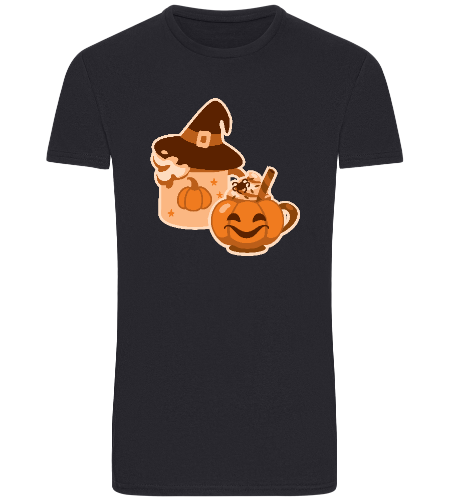 Spooky Pumpkin Spice Design - Basic Unisex T-Shirt_FRENCH NAVY_front