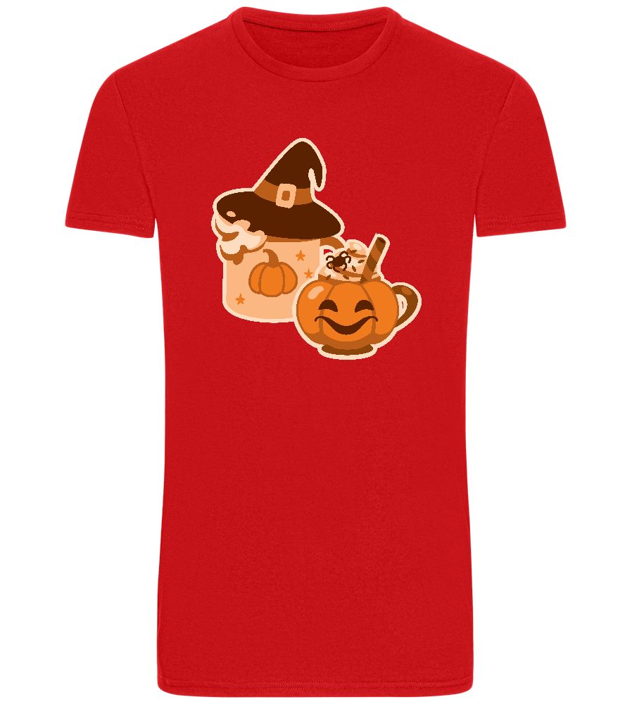 Spooky Pumpkin Spice Design - Basic Unisex T-Shirt_RED_front