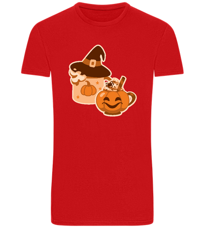 Spooky Pumpkin Spice Design - Basic Unisex T-Shirt_RED_front