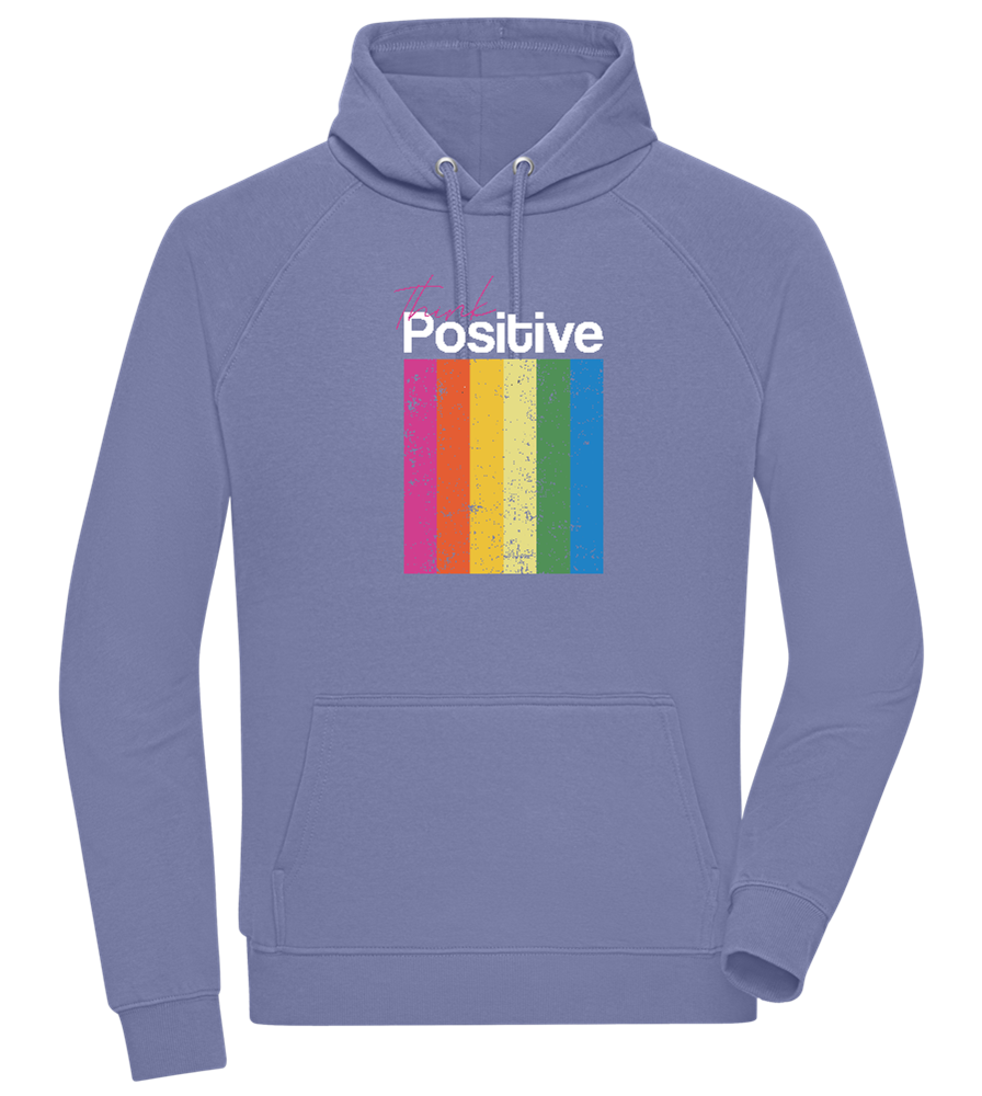 Think Positive Rainbow Design - Comfort unisex hoodie_BLUE_front