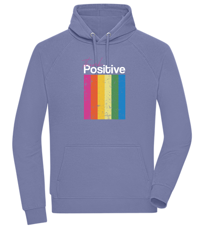 Think Positive Rainbow Design - Comfort unisex hoodie_BLUE_front