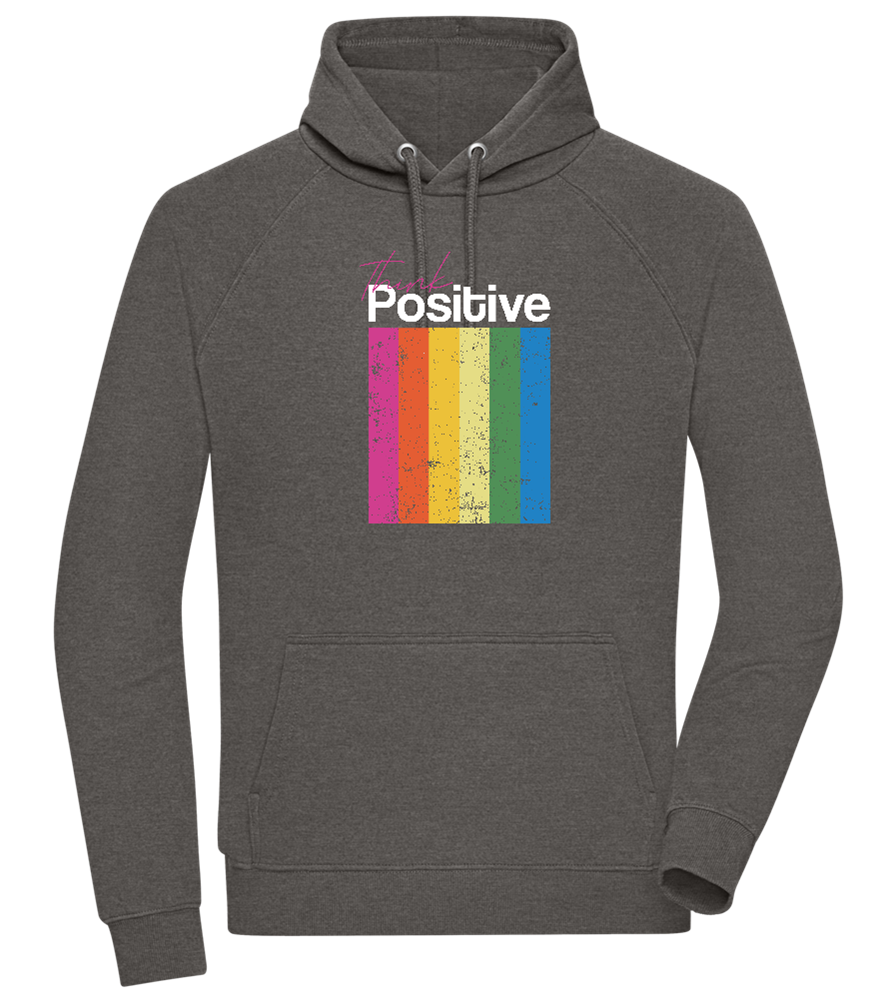 Think Positive Rainbow Design - Comfort unisex hoodie_CHARCOAL CHIN_front