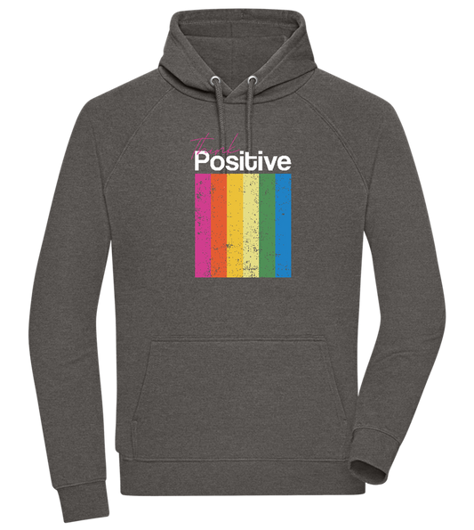 Think Positive Rainbow Design - Comfort unisex hoodie_CHARCOAL CHIN_front