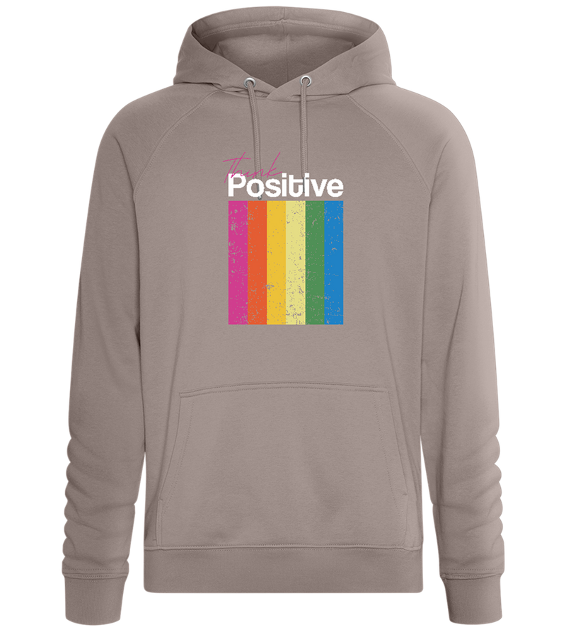 Think Positive Rainbow Design - Comfort unisex hoodie_CHARCOAL CHIN_front